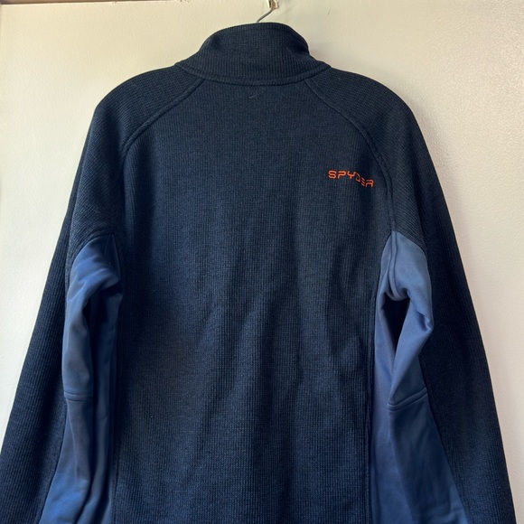 Spyder Men's Outbound 1/4 Zip Sweater Jacket Blue Orange Size L - Picture 10 of 14
